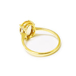 14K (585) Yellow Gold Ladies/ Women Oval Shaped Yellow Topaz Ring