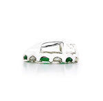 18K (750) White Gold Ladies/ Women Emerald and Diamond Pendant