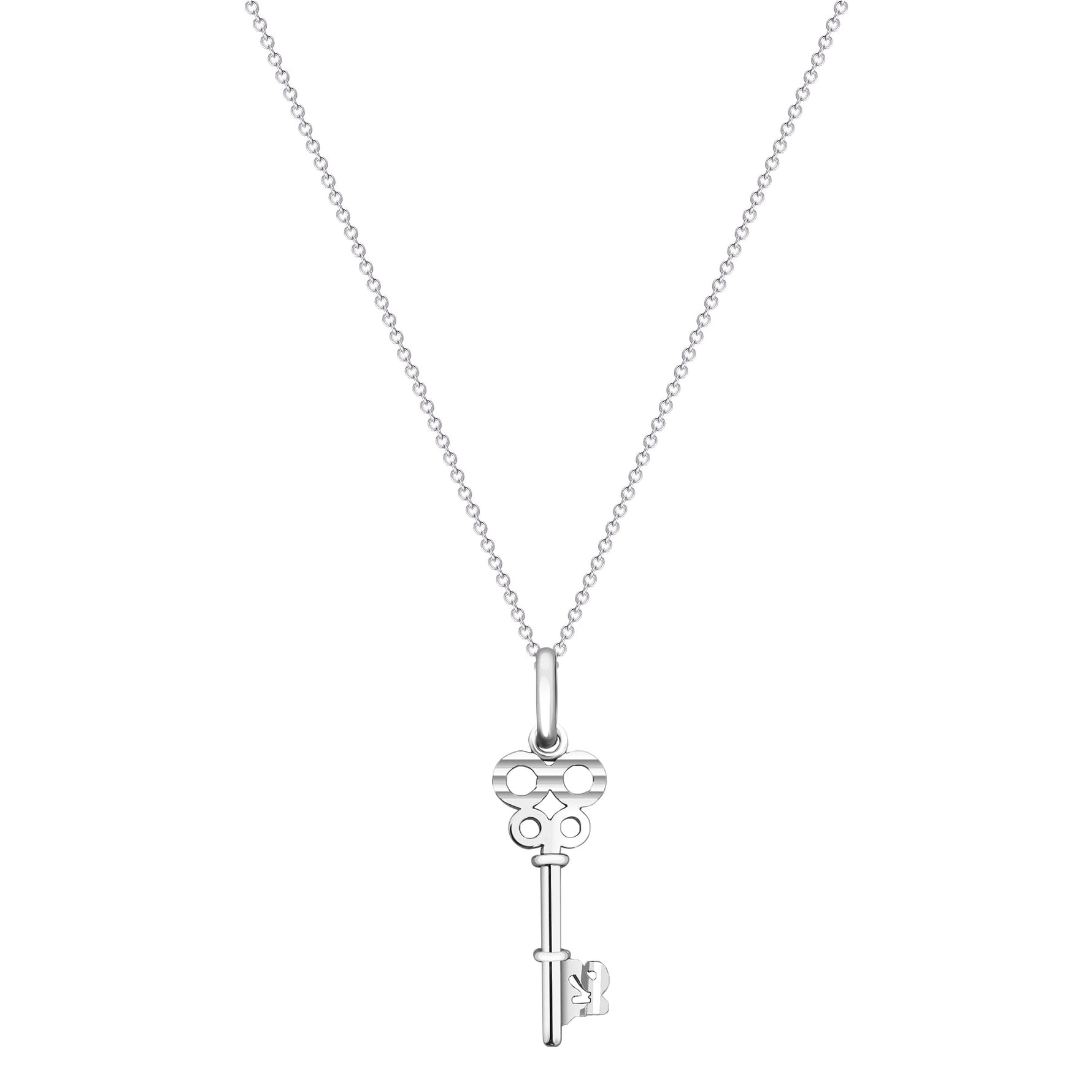 18K/ 750 White Gold 21st Birthday Key Pendant