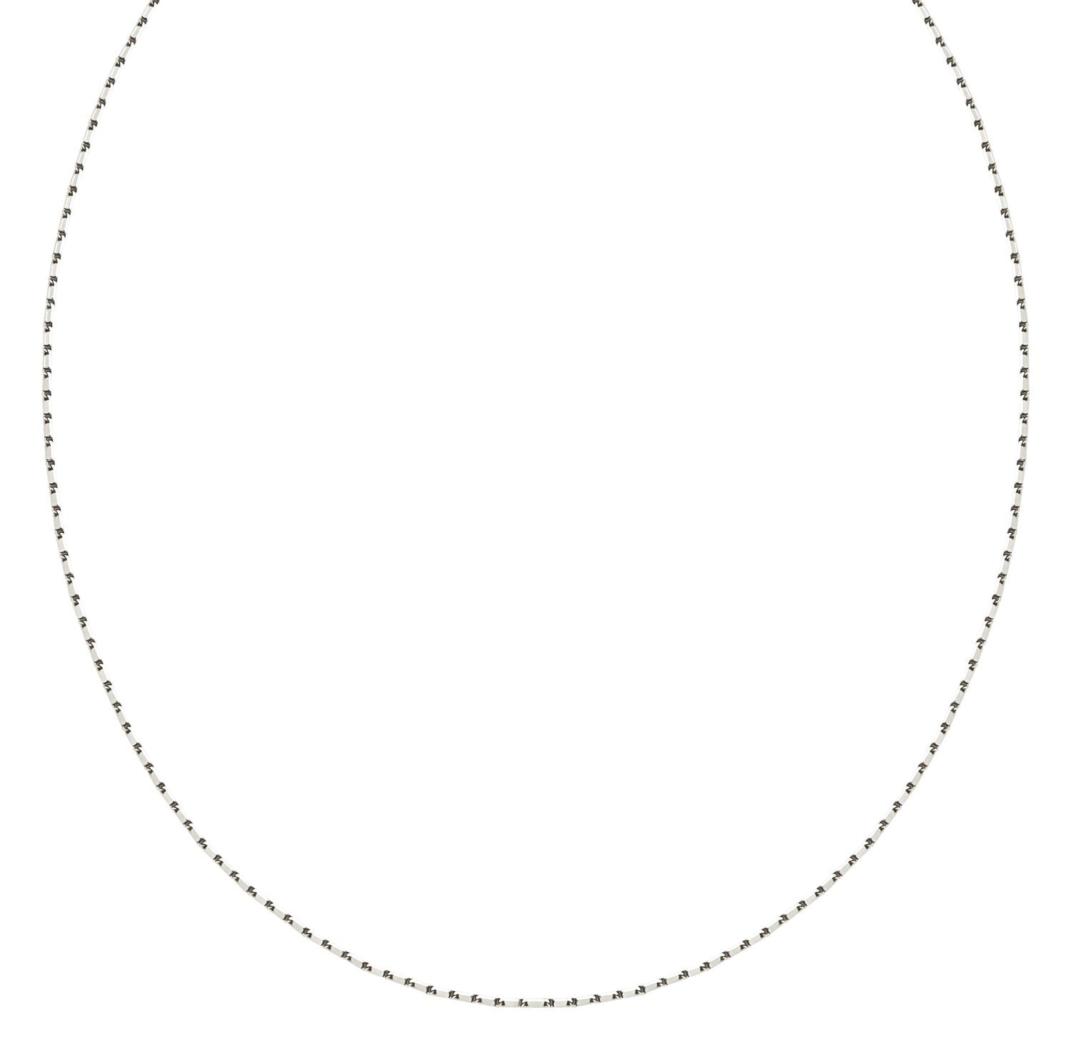 18K (750) White Gold Ladies/ Women/ Kids Flat Link Necklace 