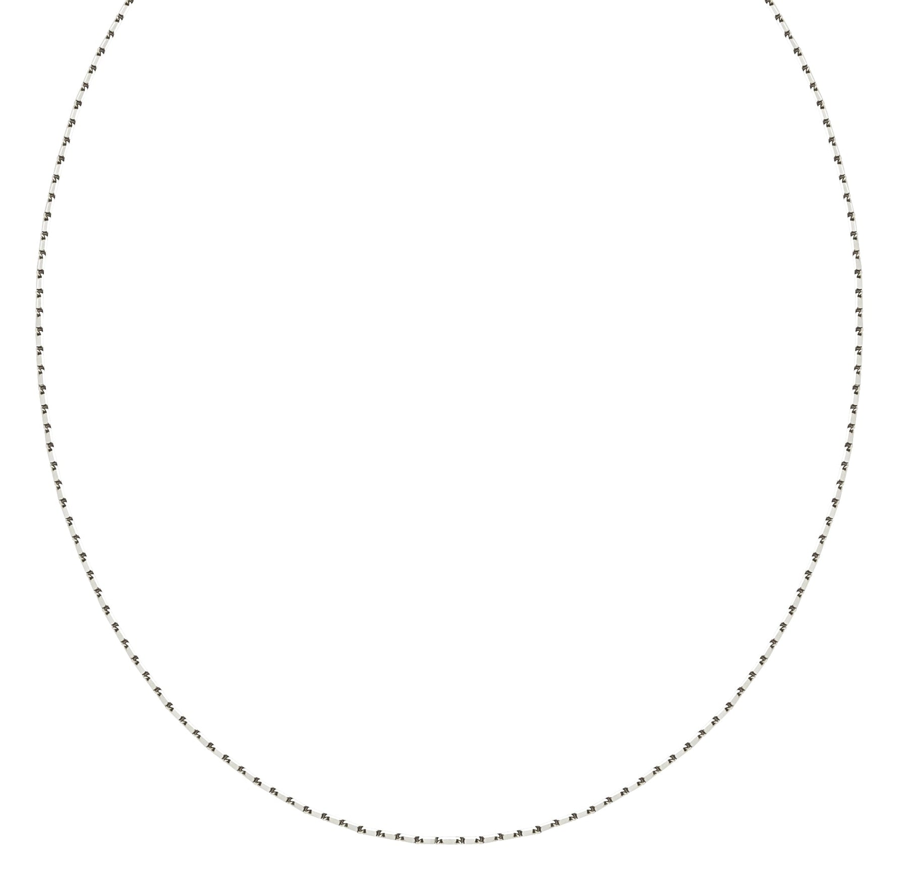 18K (750) White Gold Ladies/ Women/ Kids Flat Link Necklace 