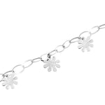 18K (750) White Gold Women/ Ladies Eight Petals Flower Charm Bracelet