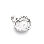 18K (750) White Gold Ladies/ Women Heart Shaped Imperial Jade and Diamond Pendant