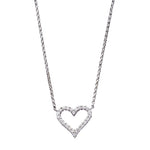18K (750) White Gold Ladies/ Women Everyday Wear Love Shaped Diamond Necklace