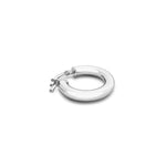 18K/ 750 White Gold Round Hoop Earrings