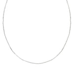 18K (750) White Gold Ladies/ Women/ Kids Flat Cable Necklace