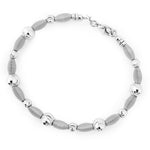 18K (750) White Gold Women/ Ladies Moon Cut Bead Spring Design Bangle
