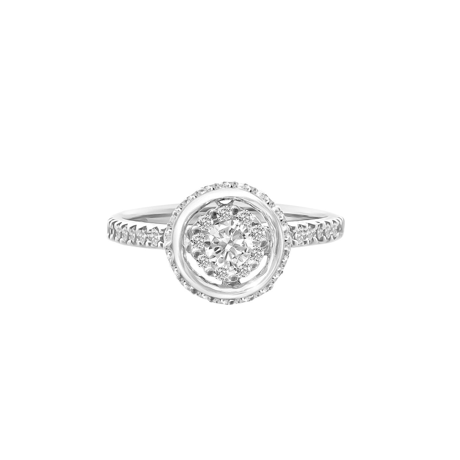 18K/750 White Gold Diamond Halo Ring