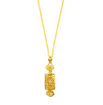 22K (916) Yellow Gold Unisex Two Tone Auspicious Ruyi Abacus Pendant