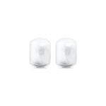 18K/ 750 White Gold Dome Hoop Earrings