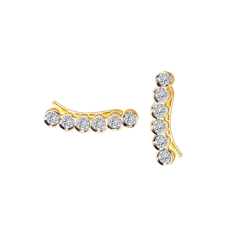 18K/750 Yellow Gold Classic Diamond Climber Earrings