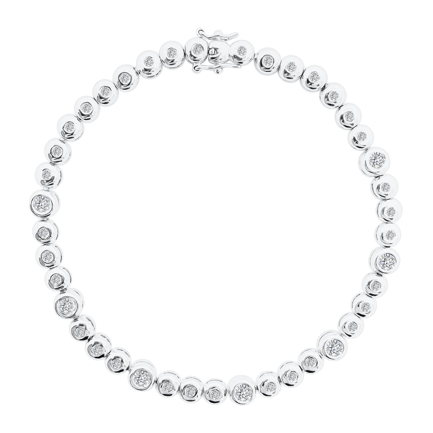 21K/ 850 Gold Diamond Bezel Set Tennis Bracelet