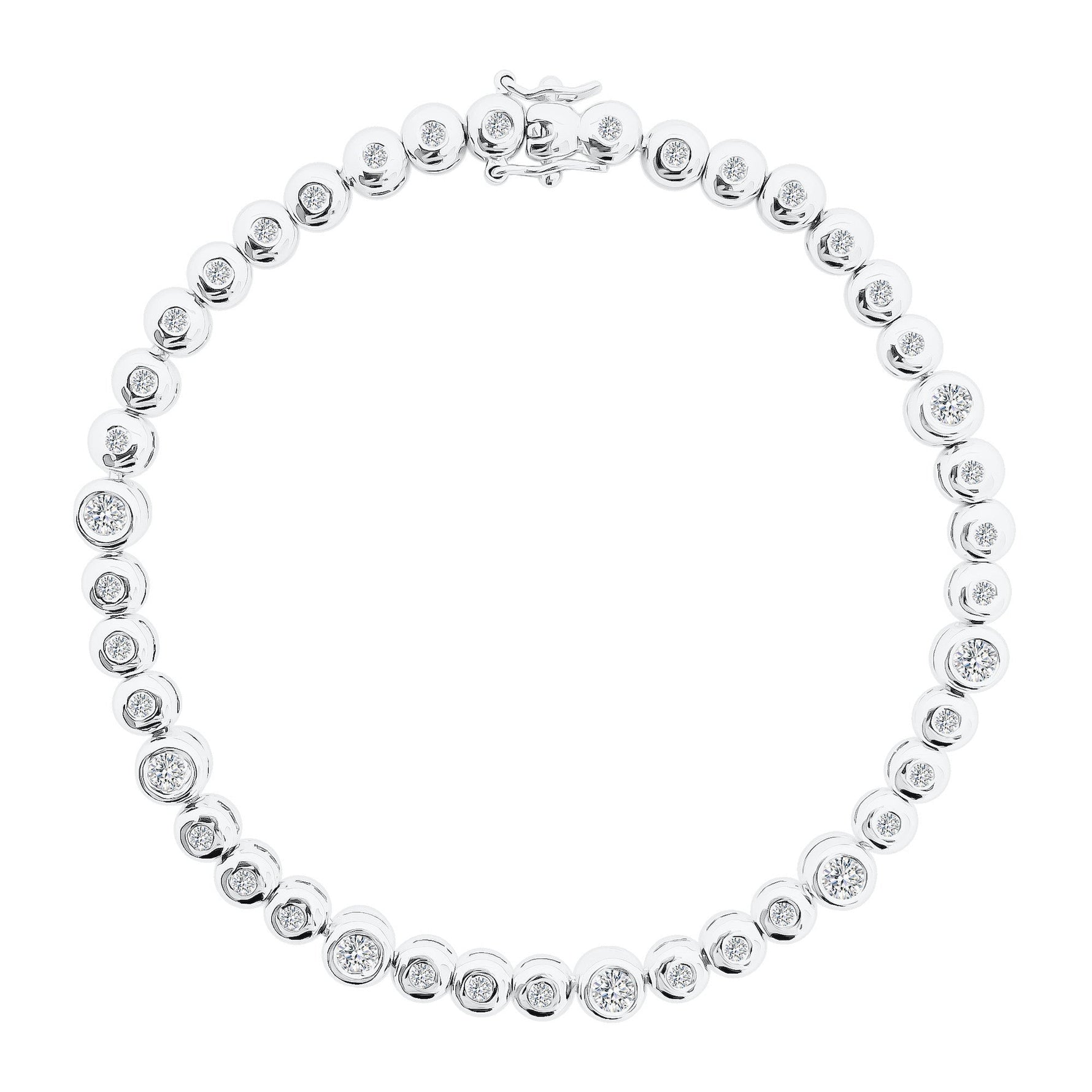 21K/ 850 Gold Diamond Bezel Set Tennis Bracelet