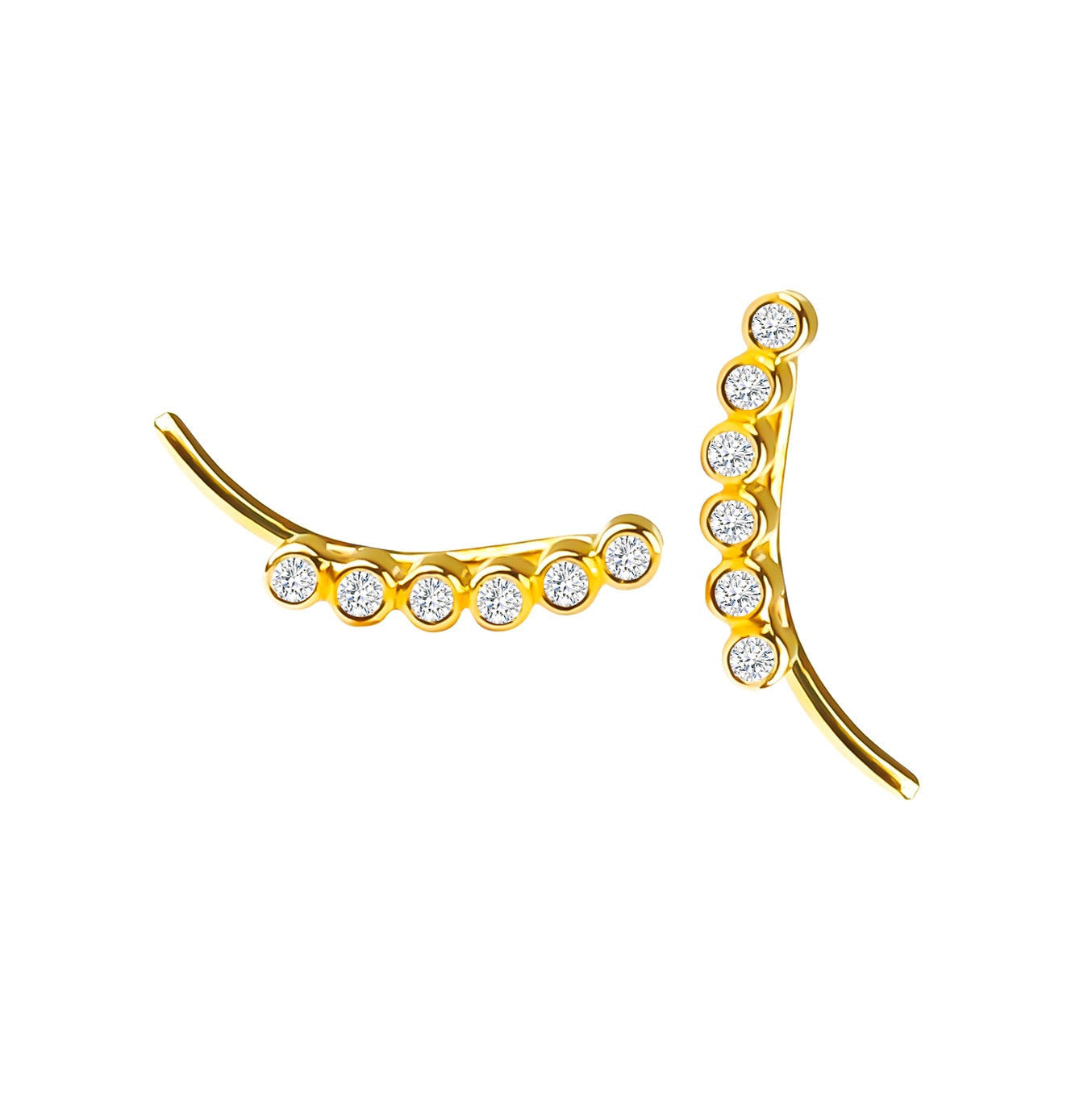 18K/750 Yellow Gold Classic Diamond Climber Earrings