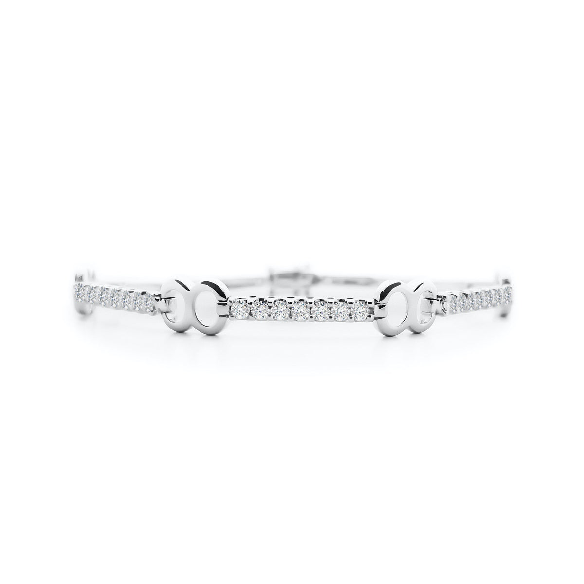 18K/ 750 White Gold Infinity Diamond Bracelet