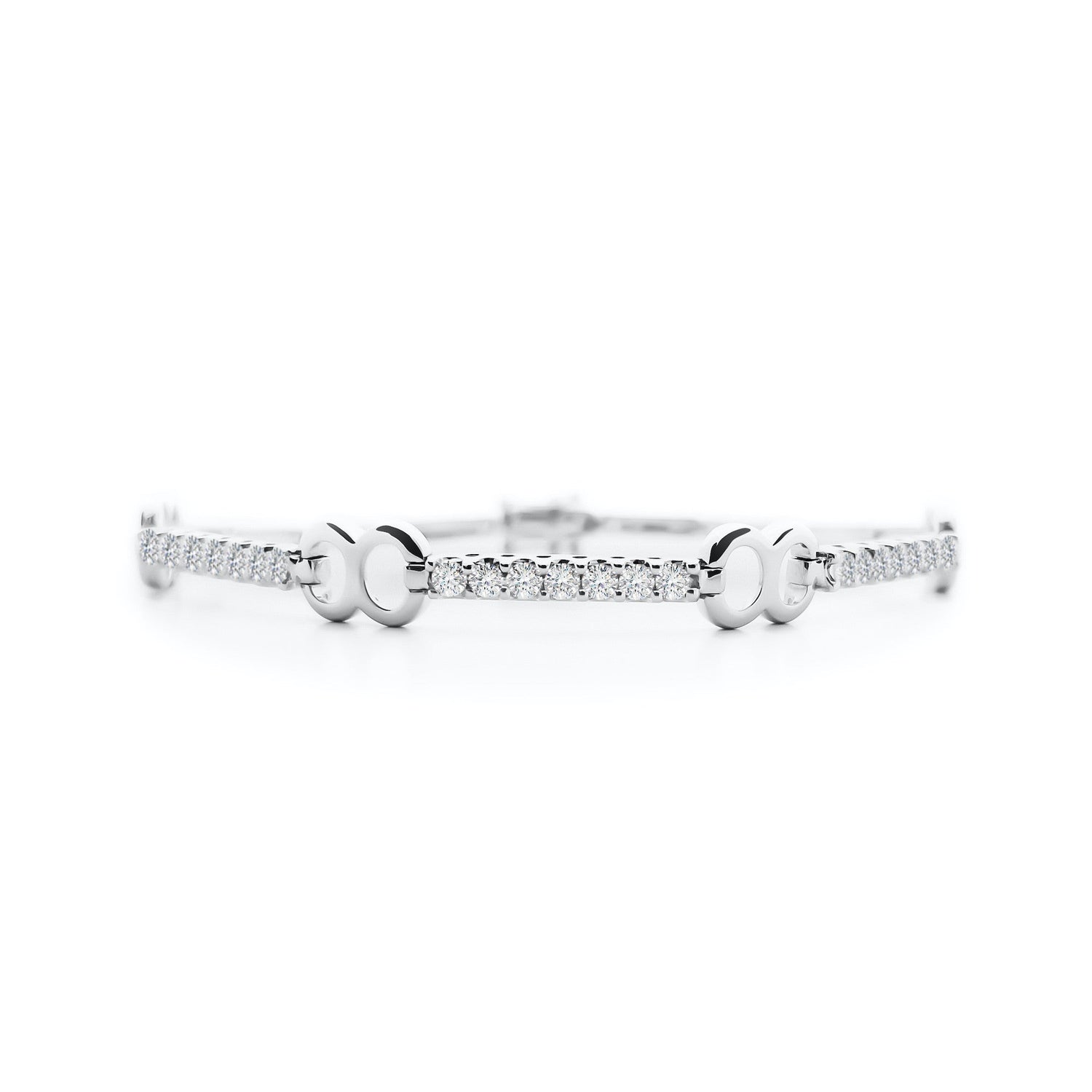 18K/ 750 White Gold Infinity Diamond Bracelet