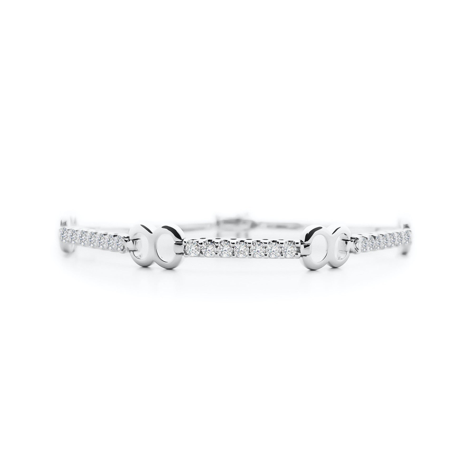 18K/ 750 White Gold Infinity Diamond Bracelet