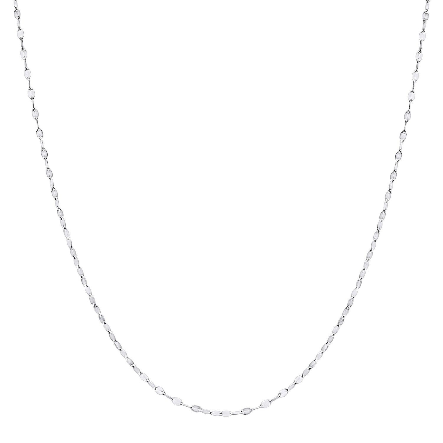 18K/750 White Gold Flat Mirror Necklace