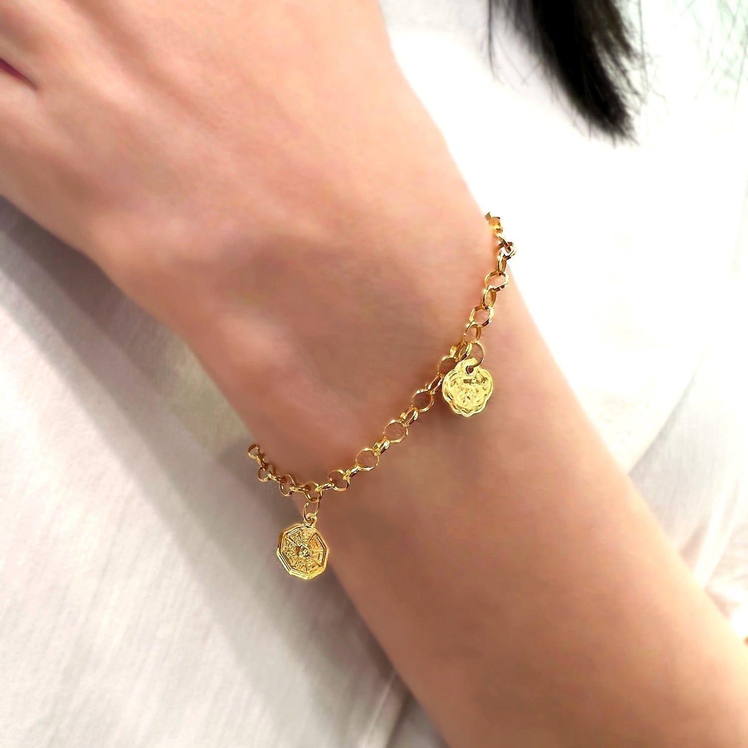 22K/916 Yellow Gold Baby/Kids Precious Charm Bracelet