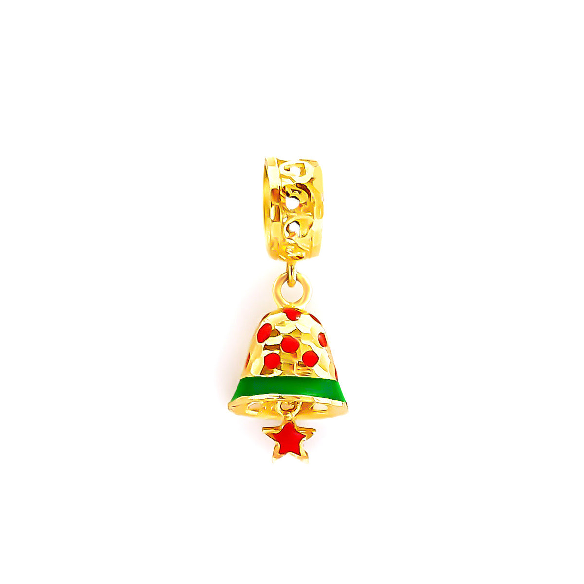 22K/ 916 Yellow Gold Christmas Polka Dots Pendant/ Charm