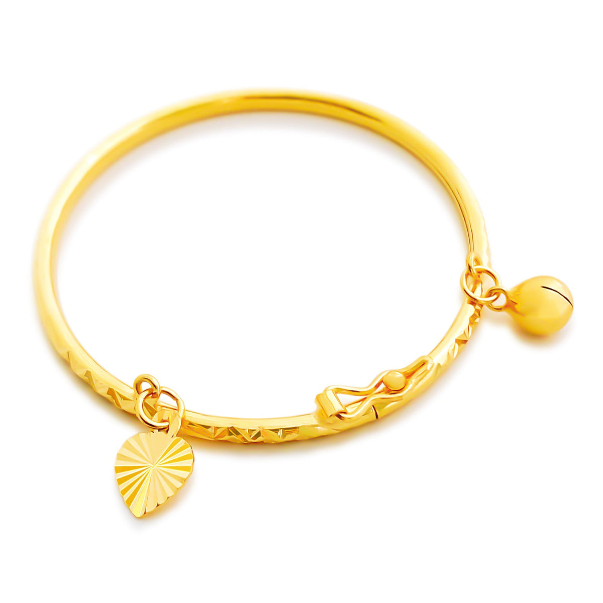 22K (916) Yellow Gold Toddler/ Kids Sparkly Bangle 