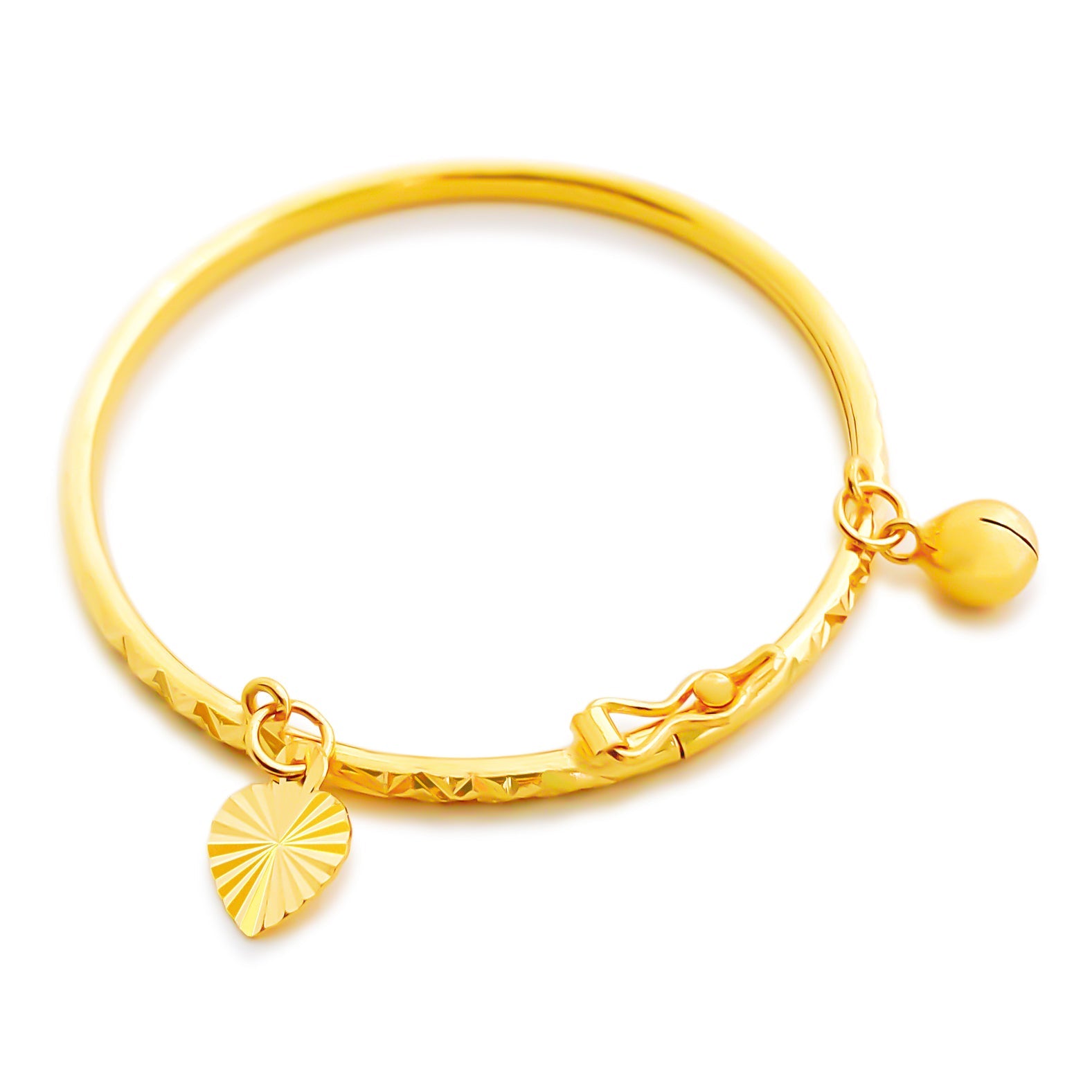 22K (916) Yellow Gold Toddler/ Kids Sparkly Bangle 
