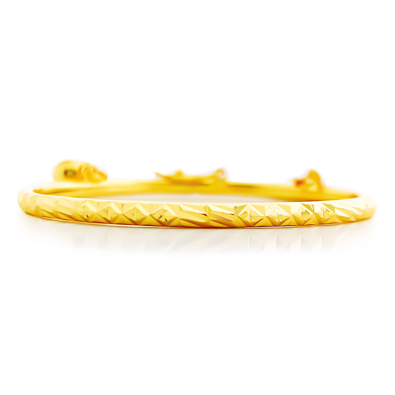 22K (916) Yellow Gold Toddler/ Kids Sparkly Bangle 