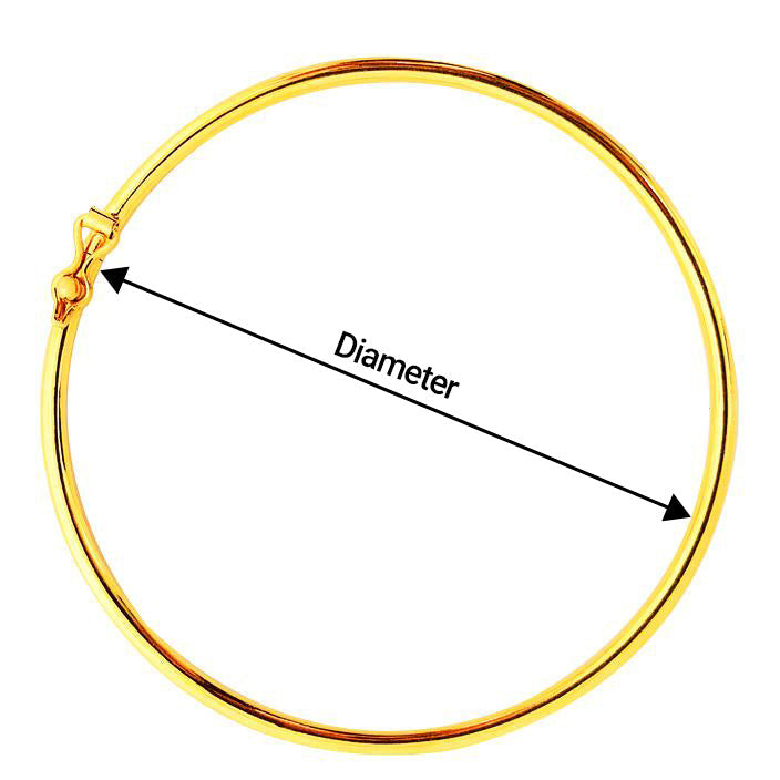 22K/ 916 Yellow Gold Classic Round Tube Bangle 2mm