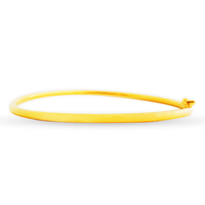 22K (916) Yellow Gold Ladies/ Women Classic Round Tube Bangle- 2mm