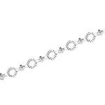 9K (375) White Gold Women/ Ladies Diamond Cut Flowers & Outline Circles Bracelet