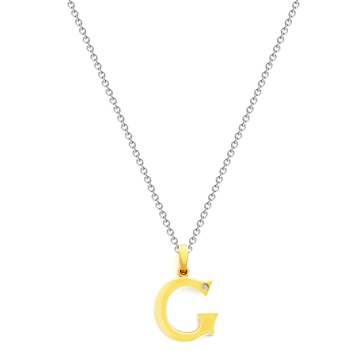 9K (375) Yellow Gold Ladies/ Women Letter G Diamond Pendant