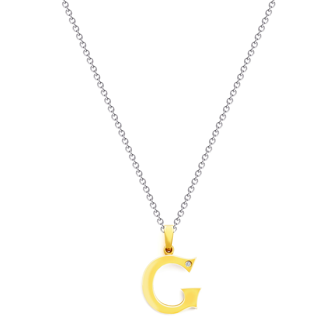 9K (375) Yellow Gold Ladies/ Women Letter G Diamond Pendant