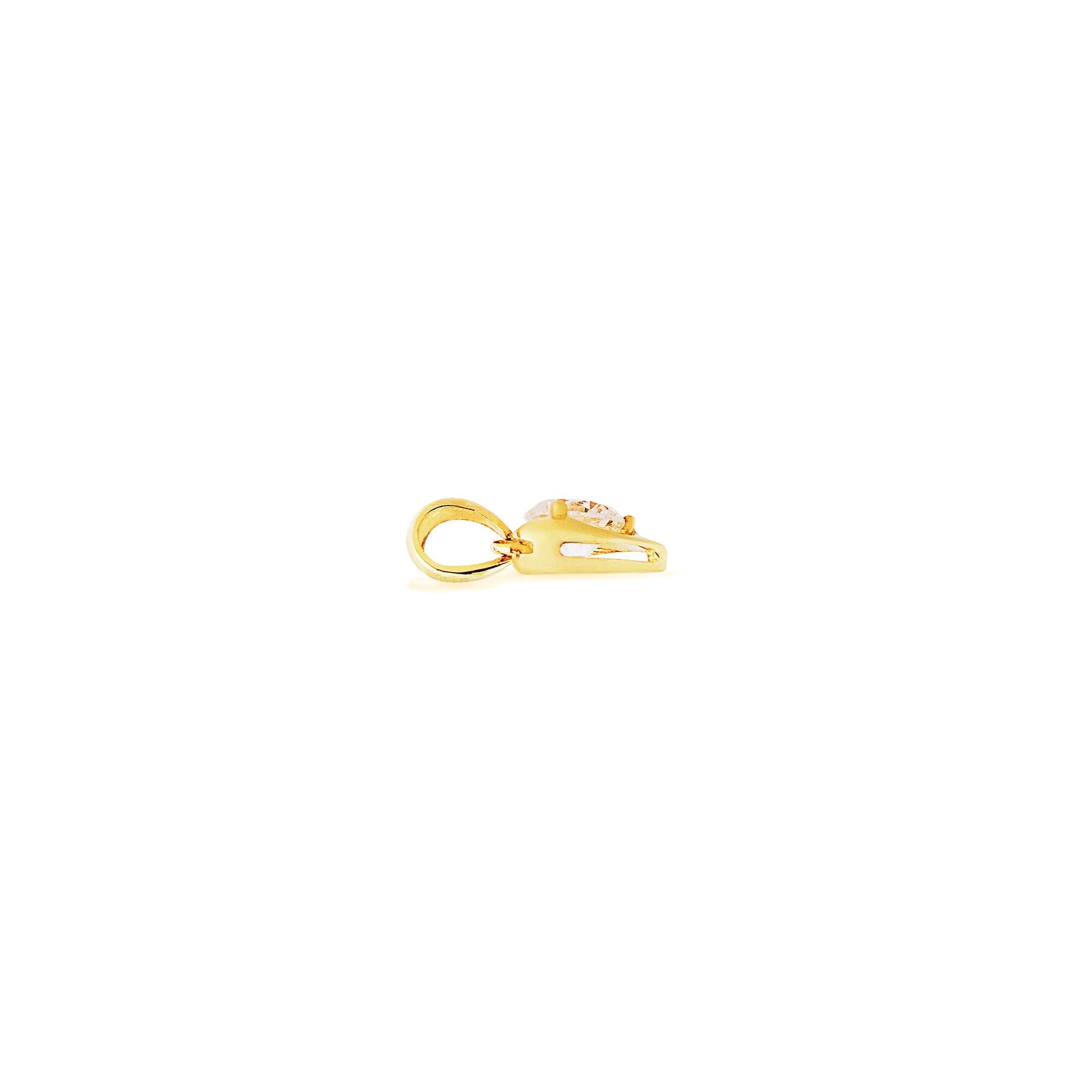 9K (375) Yellow Gold Ladies/ Women Heart Shaped Round Cubic Zirconia Pendant