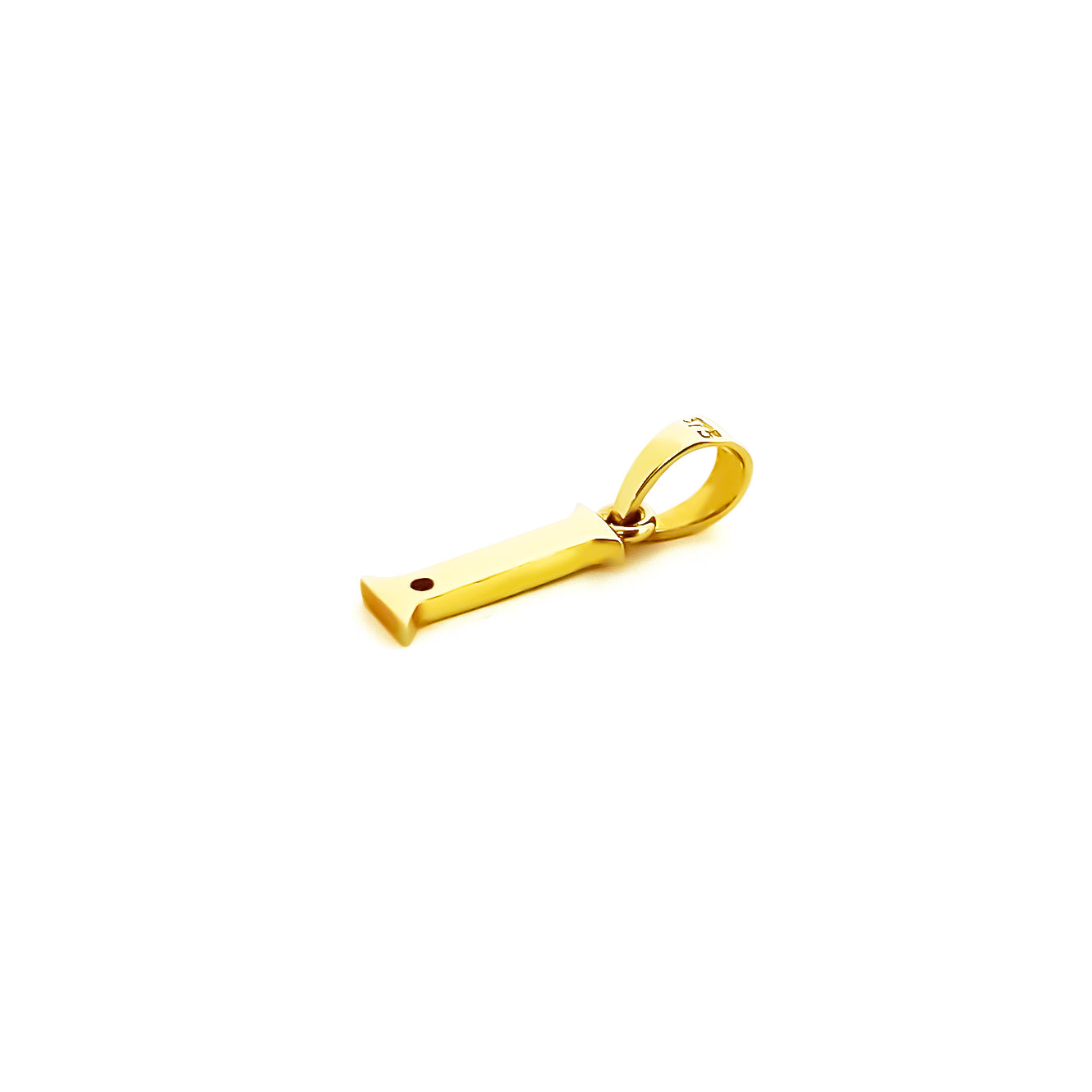 9K (375) Yellow Gold Ladies/ Women Letter I Diamond Pendant