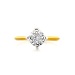 9K (375) Yellow Gold Two Tone Ladies/ Women Cubic Zirconia Ring