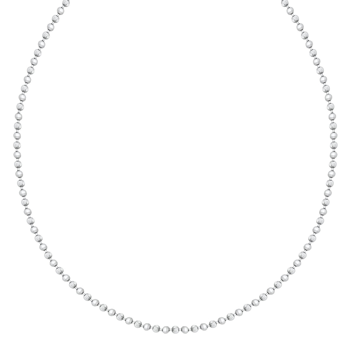 18K/ 750 White Gold Mix Beads Necklace