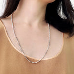 18K/ 750 White Gold Mix Beads Necklace