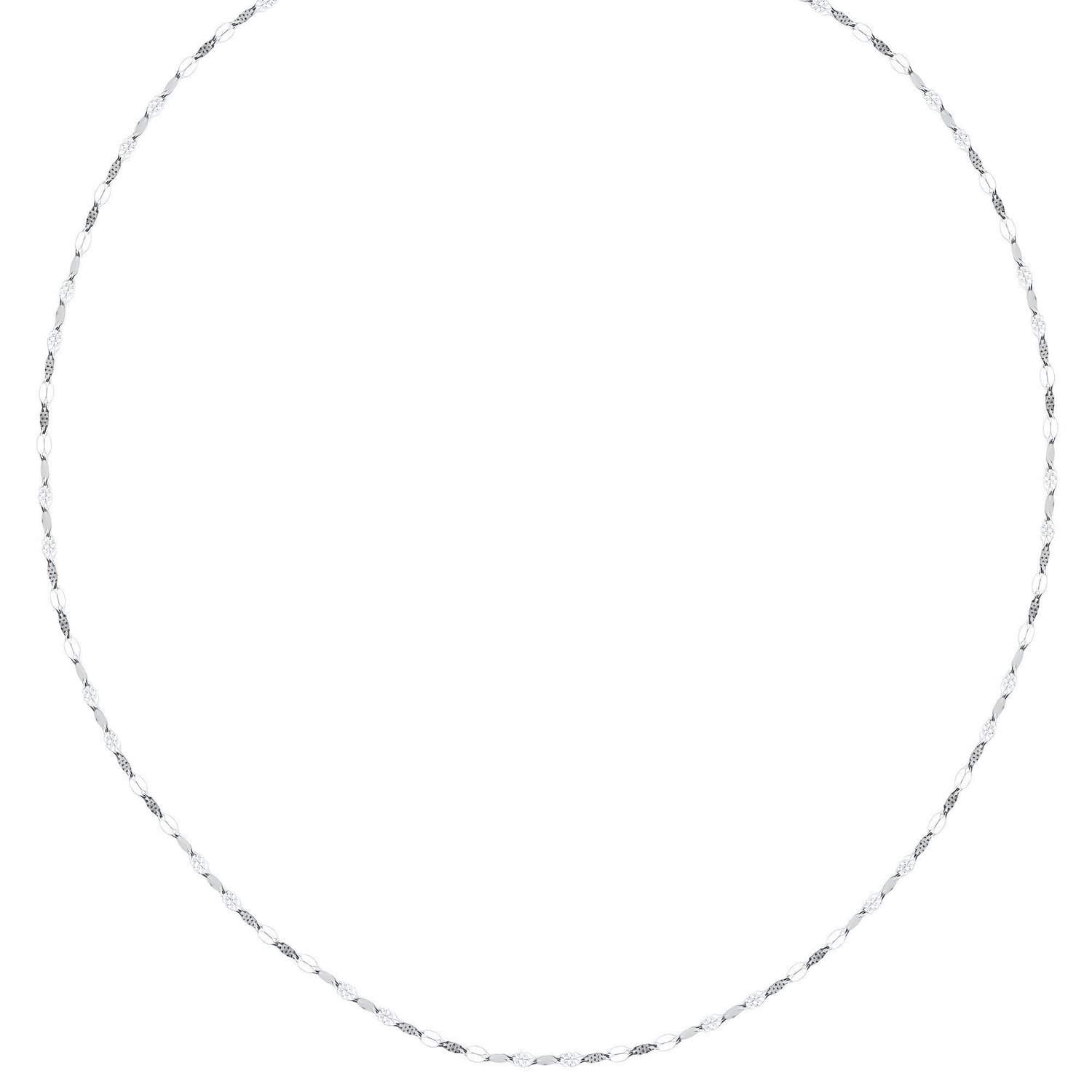 18K/ 750 White Gold Sparkle Mirror Necklace