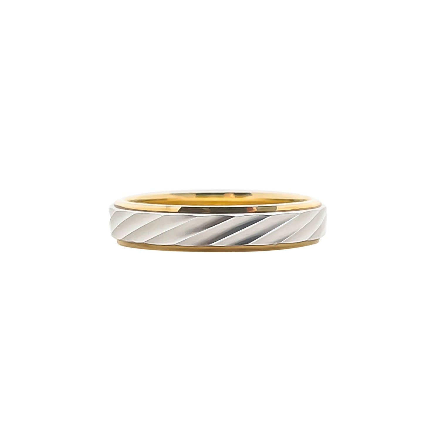 PT900 Platinum with 18K/750 Yellow Gold Wave Ring