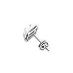 White Gold Square Earrings Settings +-4mm