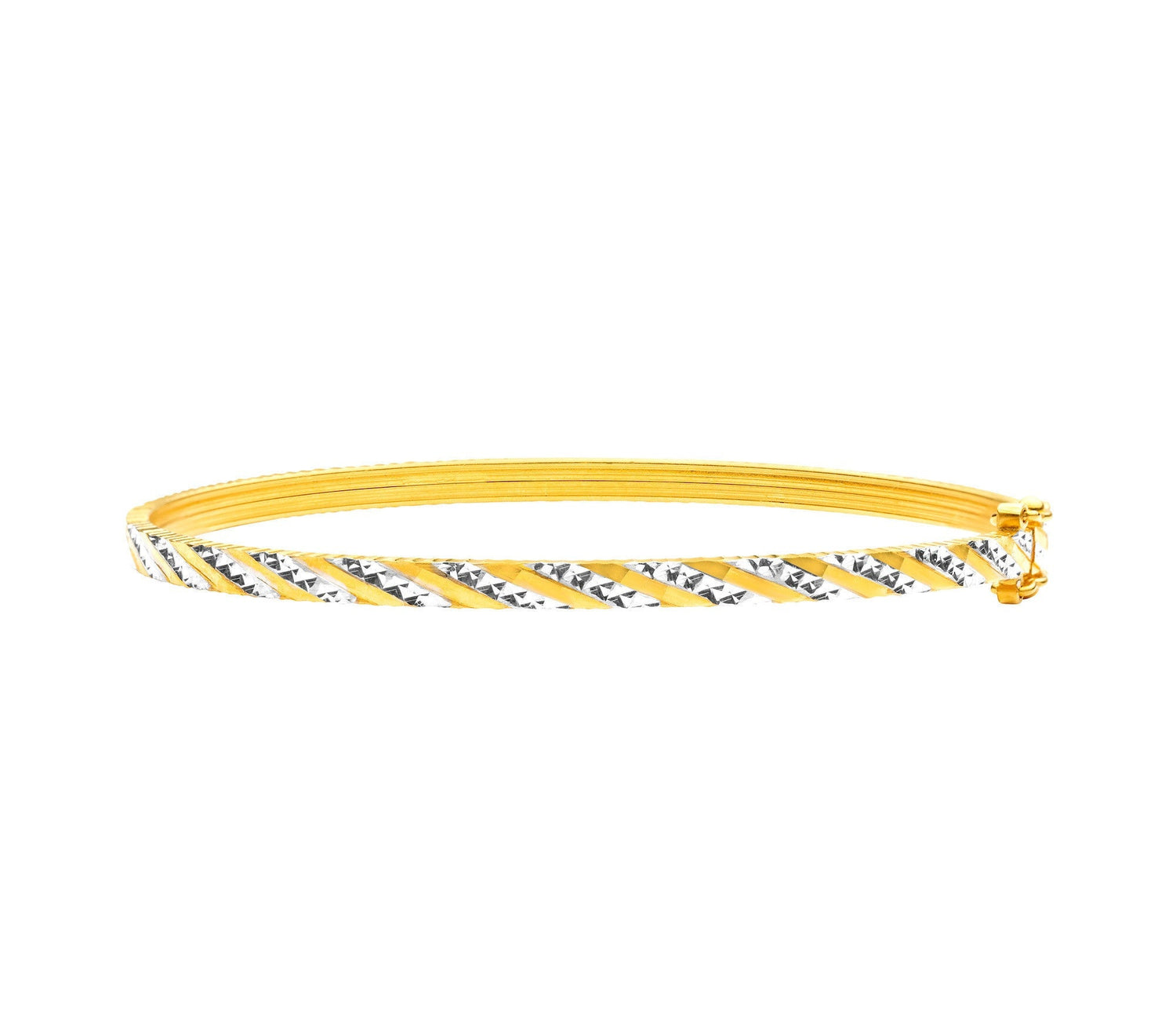 22K/916 Yellow Gold Two Tone Sparkle Bangle