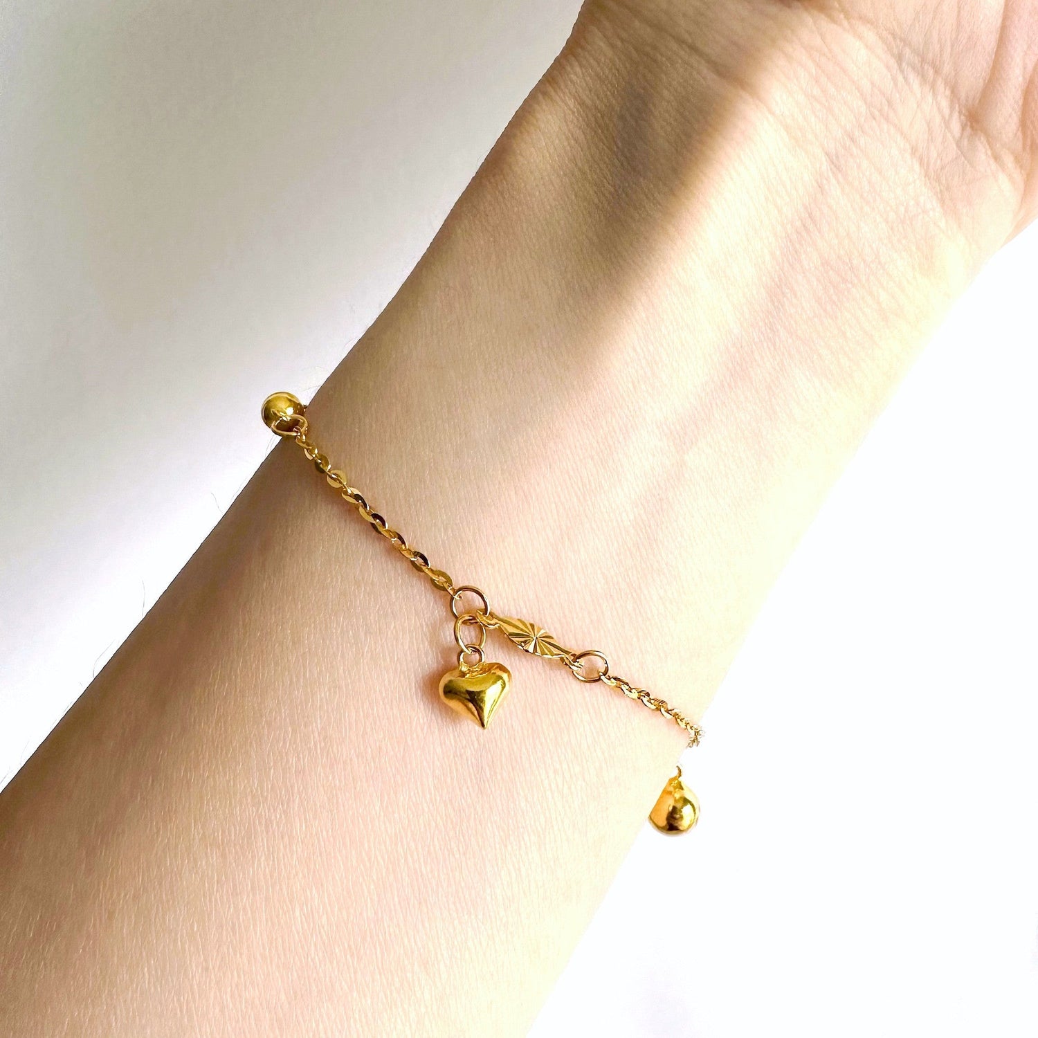 22K/916 Yellow Gold Full Love Ball Charm Bracelet