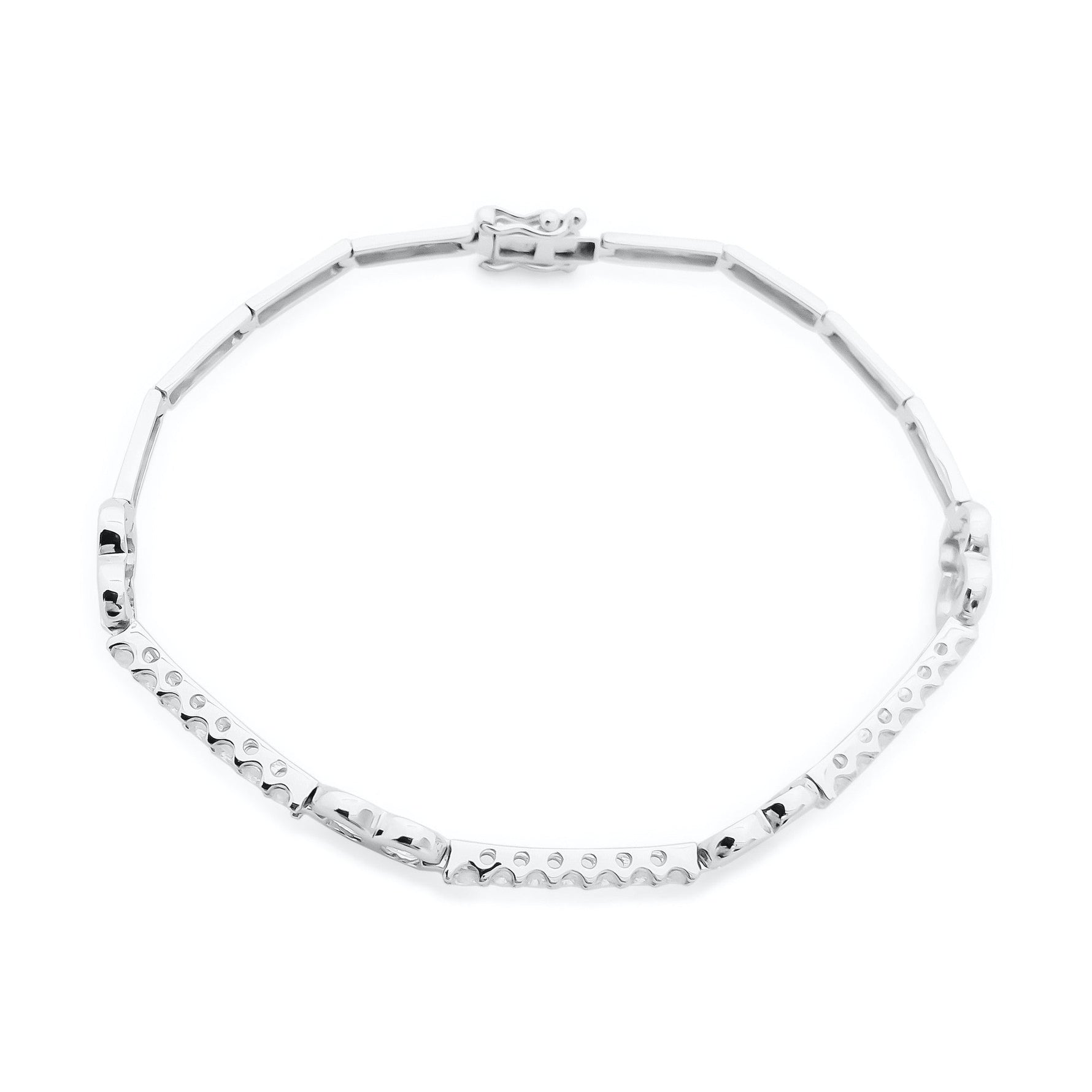 18K/ 750 White Gold Infinity Diamond Bracelet
