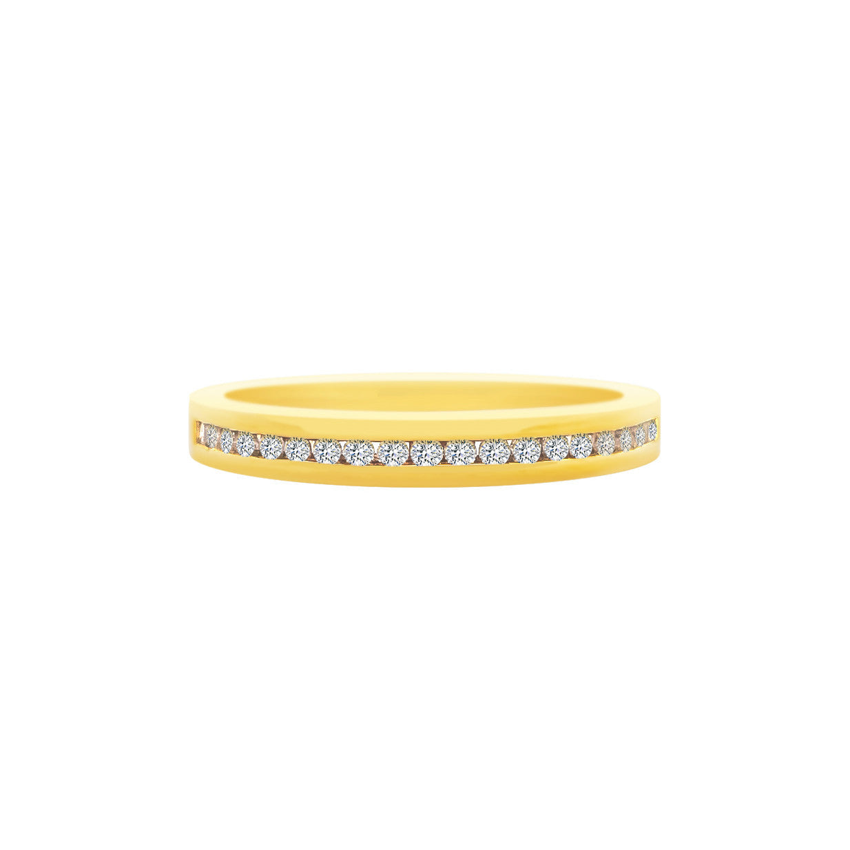 18K/ 750 Yellow Gold Half Eternity Diamond Ring